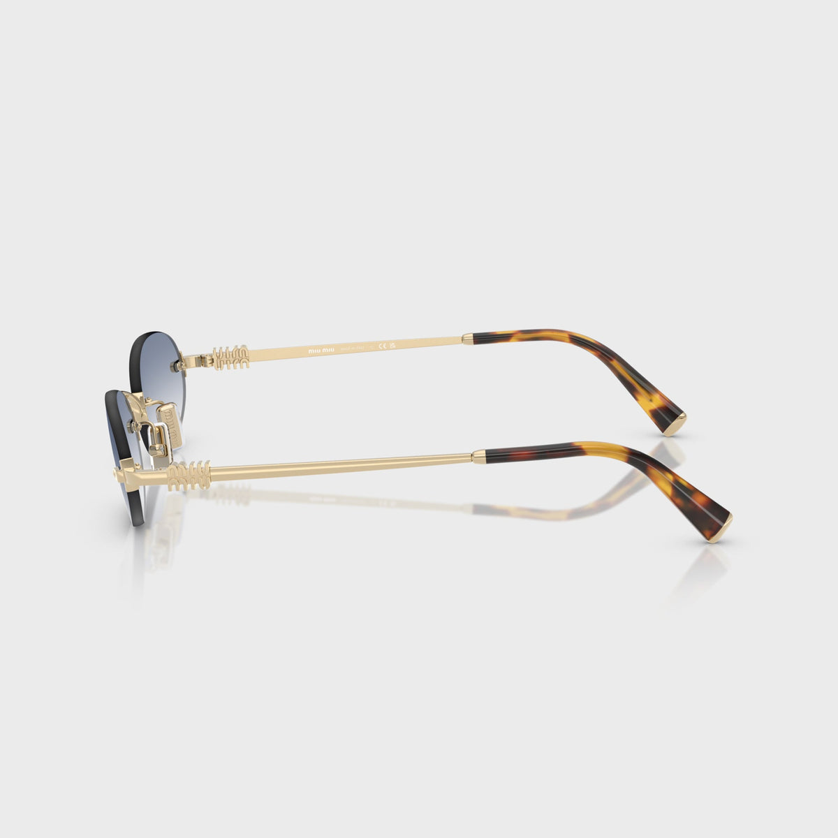 Miu Miu Sunglasses - Pale Gold / Clear Gradient Light Blue