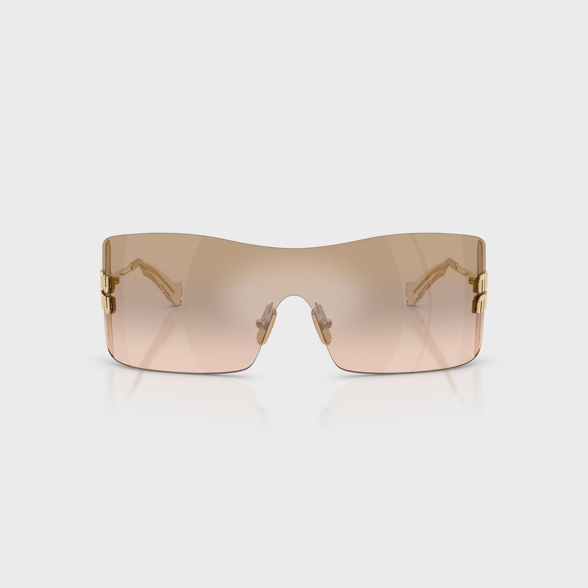 Miu Miu Aube Sunglasses - Gold / Light Brown Mirror Bronze