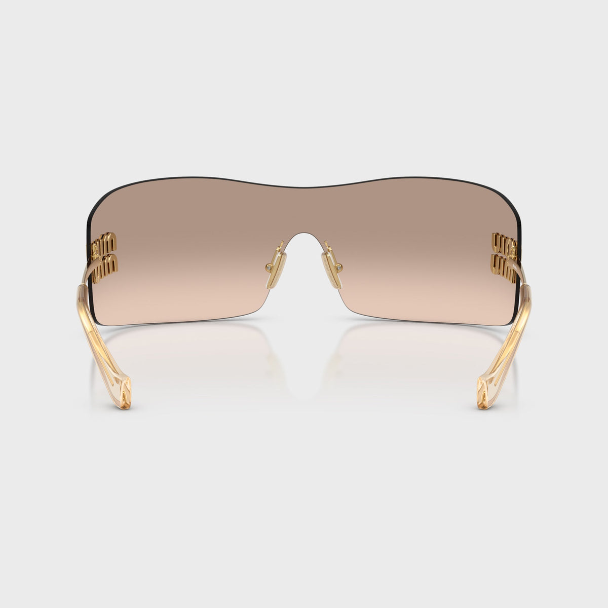 Miu Miu Aube Sunglasses - Gold / Light Brown Mirror Bronze