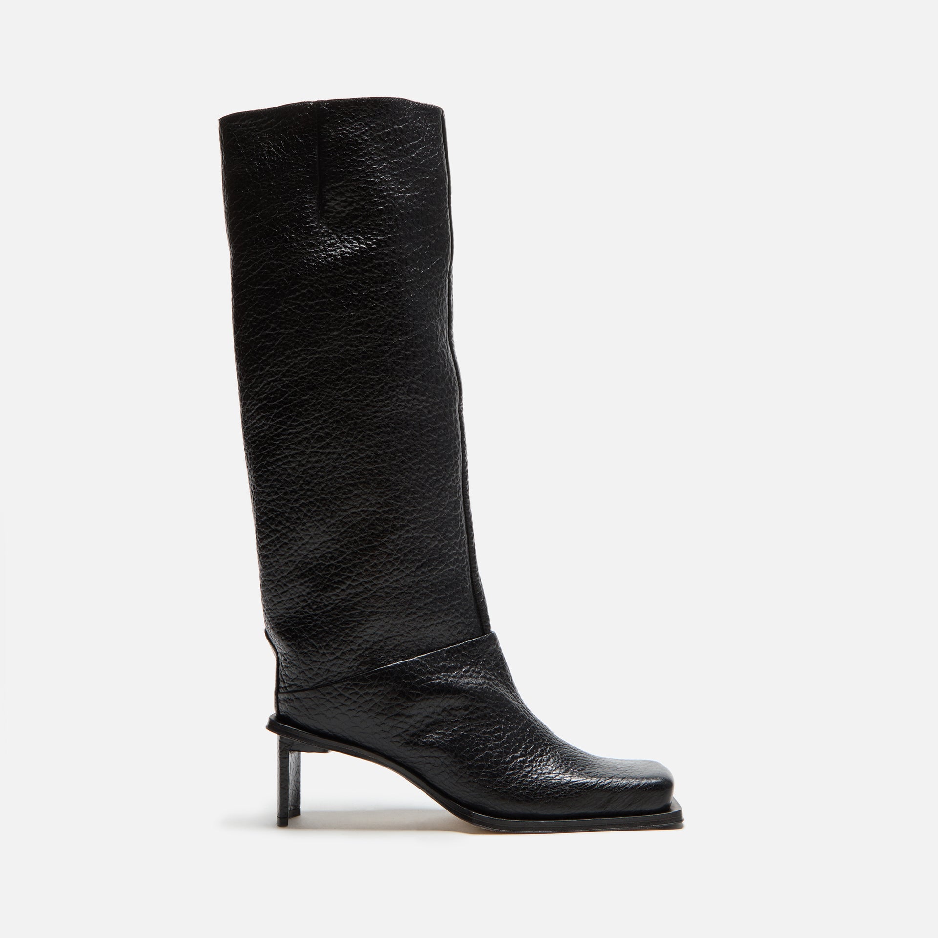 Miista Brianna Grain Tall Boots - Black