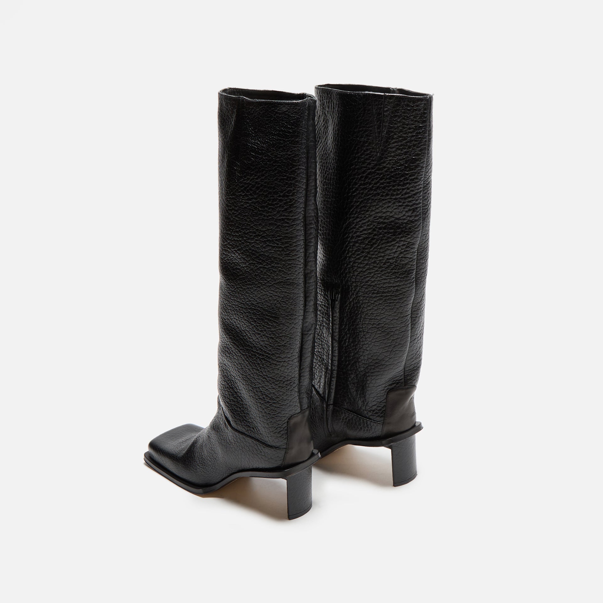 Miista Brianna Grain Tall Boots - Black