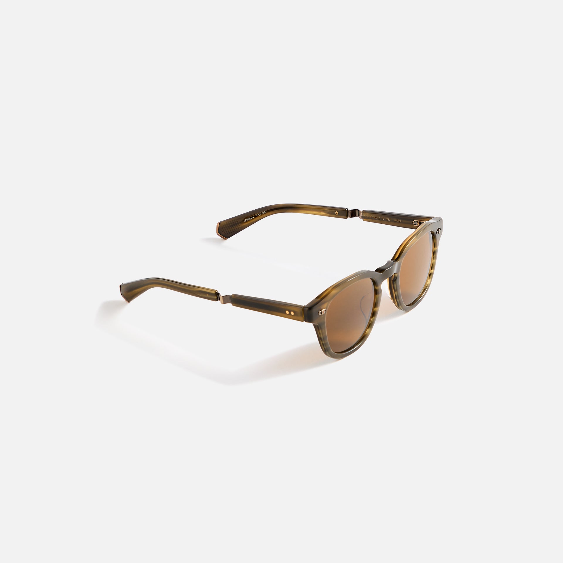 Garrett Leight Mr. Leight James Sunglass - Kelp Antique Gold / Mojave Brown