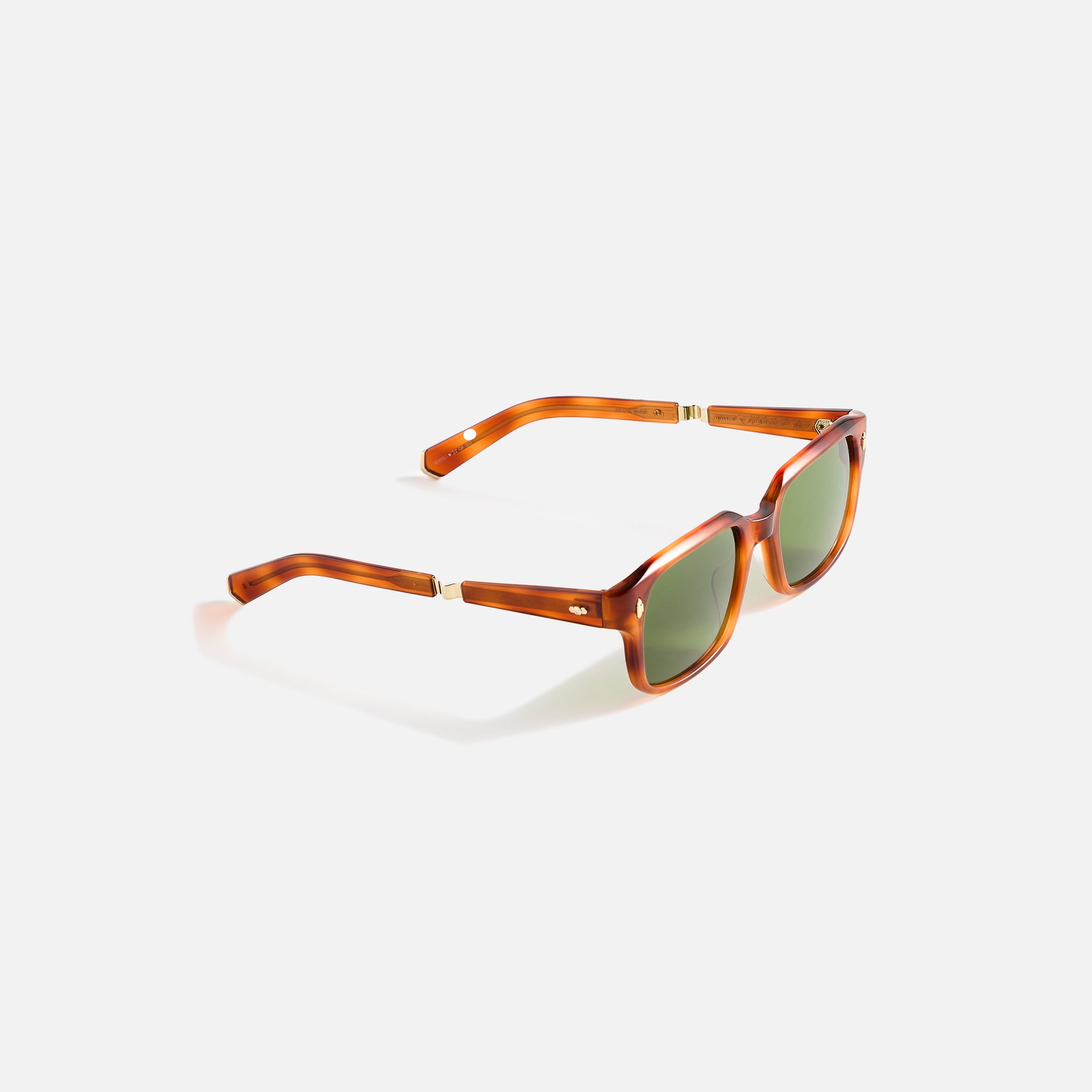 Garrett Leight Mr. Leight Purveyor Sunglass - Saffron Tortoise White Gold / Boxwood Green