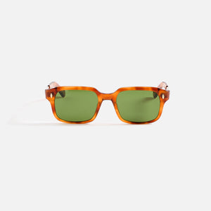 Garrett Leight Mr. Leight Purveyor Sunglass - Saffron Tortoise White Gold / Boxwood Green