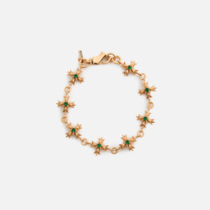 Emanuele Bicocchi Green Zirconia Crest Bracelet - Gold