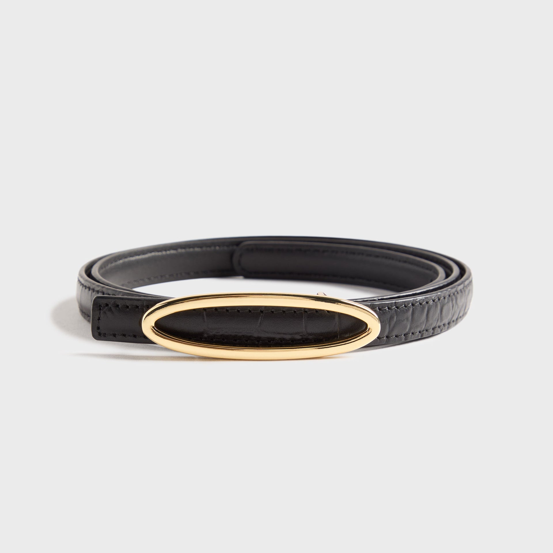 Black Suede Studio Melodie Belt - Black / Gold