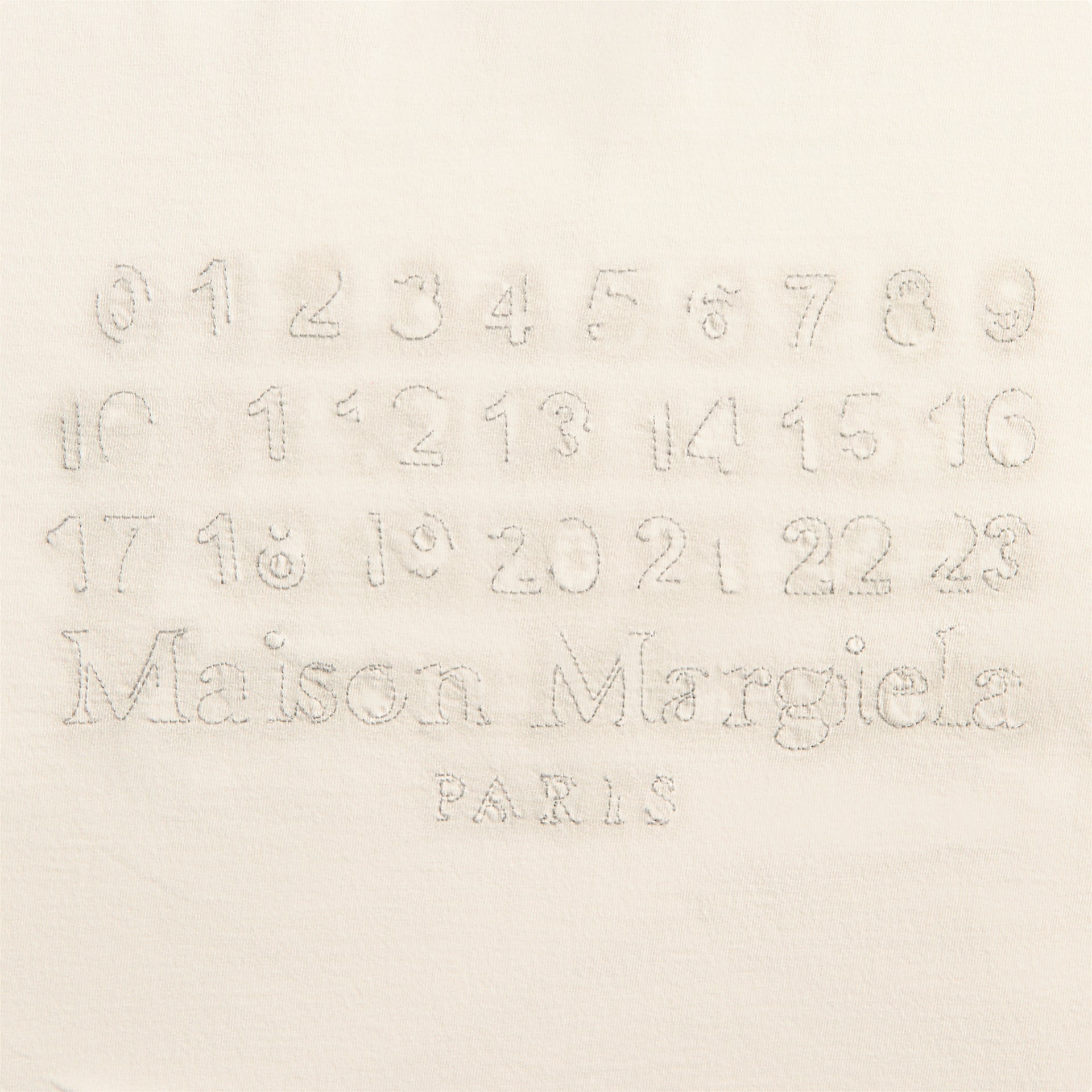 Maison Margiela Embroidered Text Logo Tee - Ecru