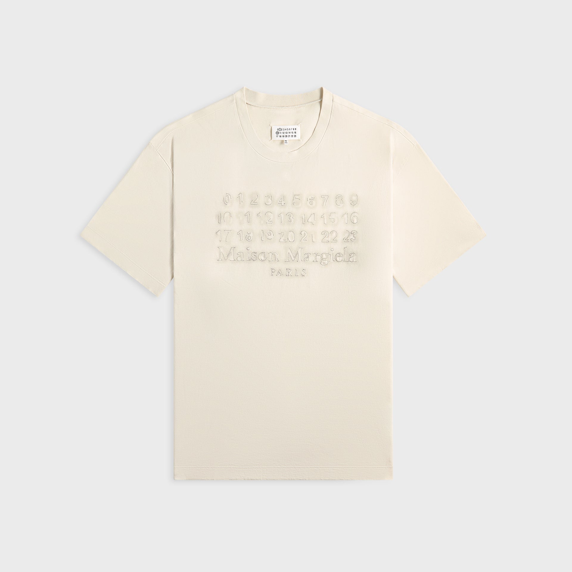 Maison Margiela Embroidered Text Logo Tee - Ecru