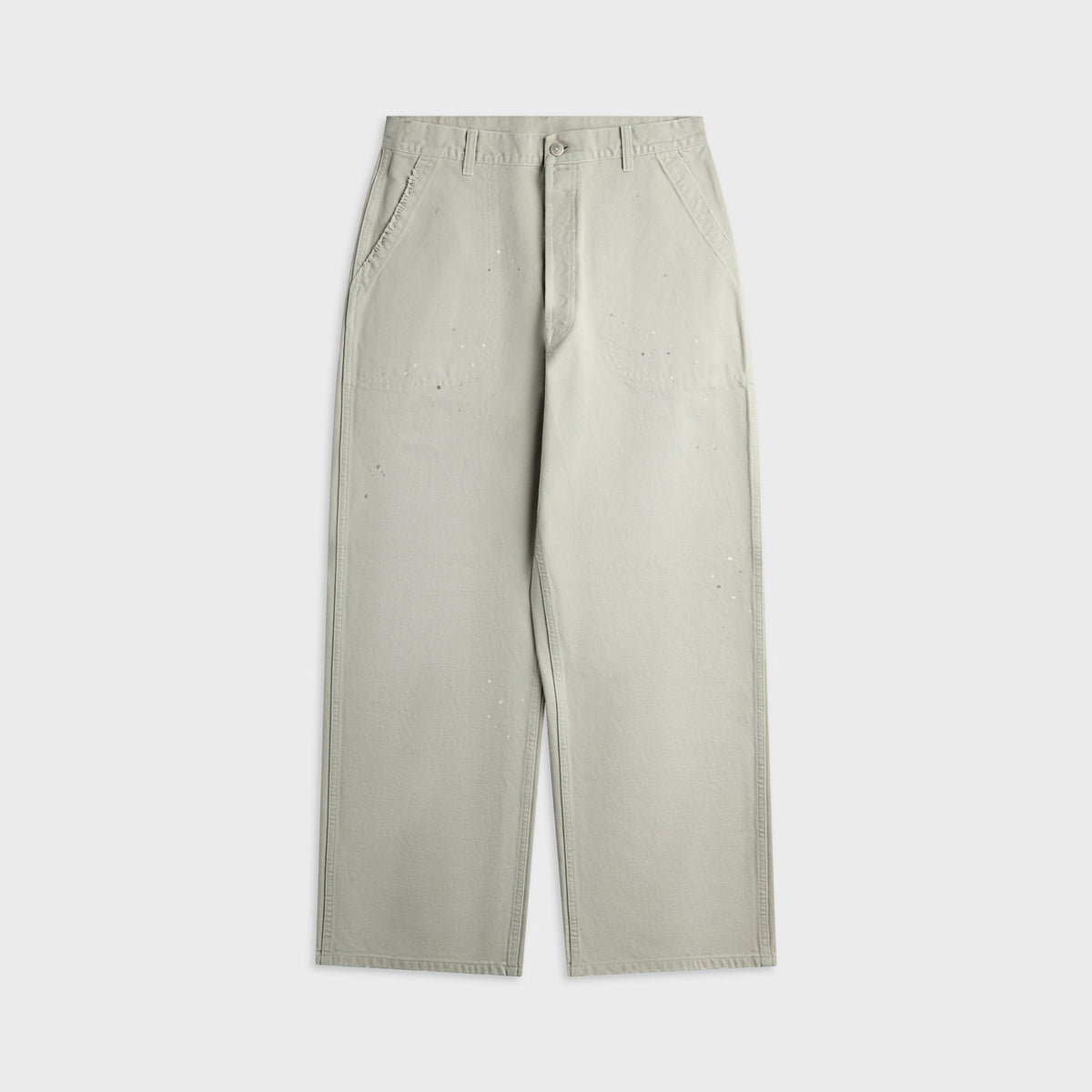 Maison Margiela Wide-Leg Paint Splattered Cotton Canvas Trouser - Gray
