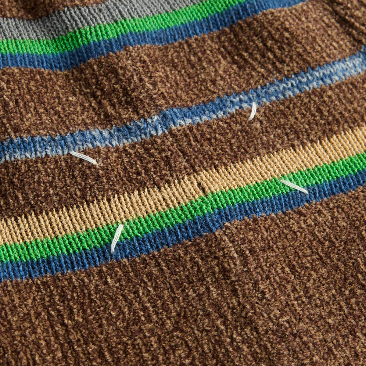 Maison Margiela Striped Knit Beanie - Blue / Grey