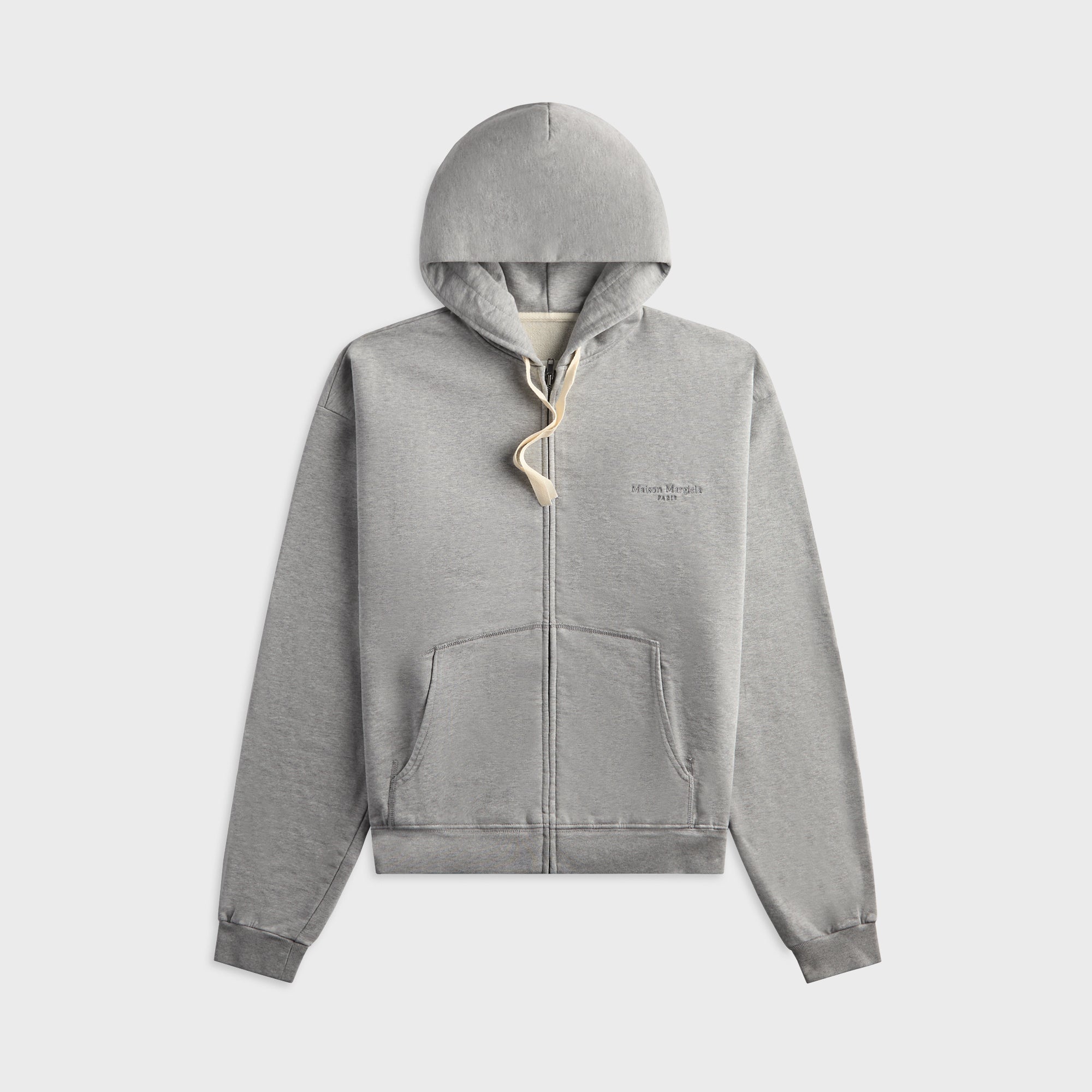 トップス Maison Margiela Maison Margiela Zipped Hooded Sweatshirt - Grey Melange – Kith