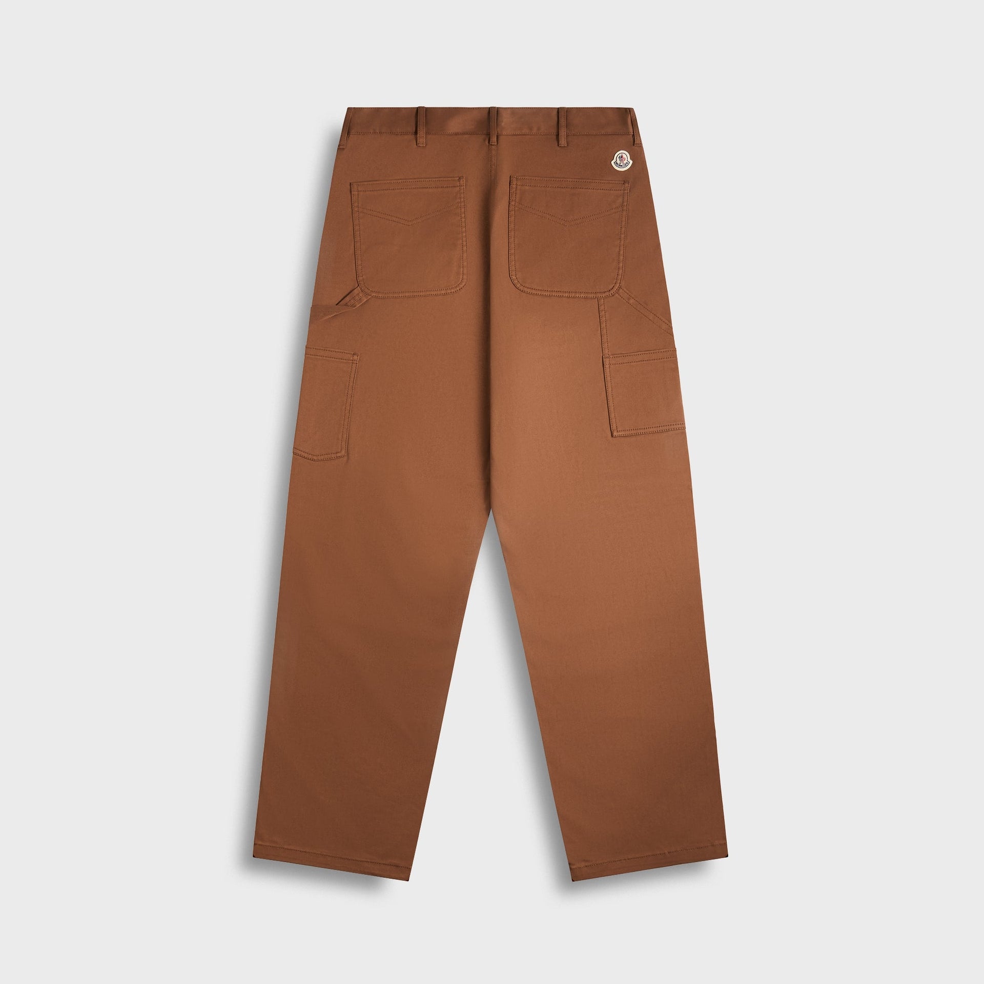 Moncler Logo Gabardine Trousers in Brown