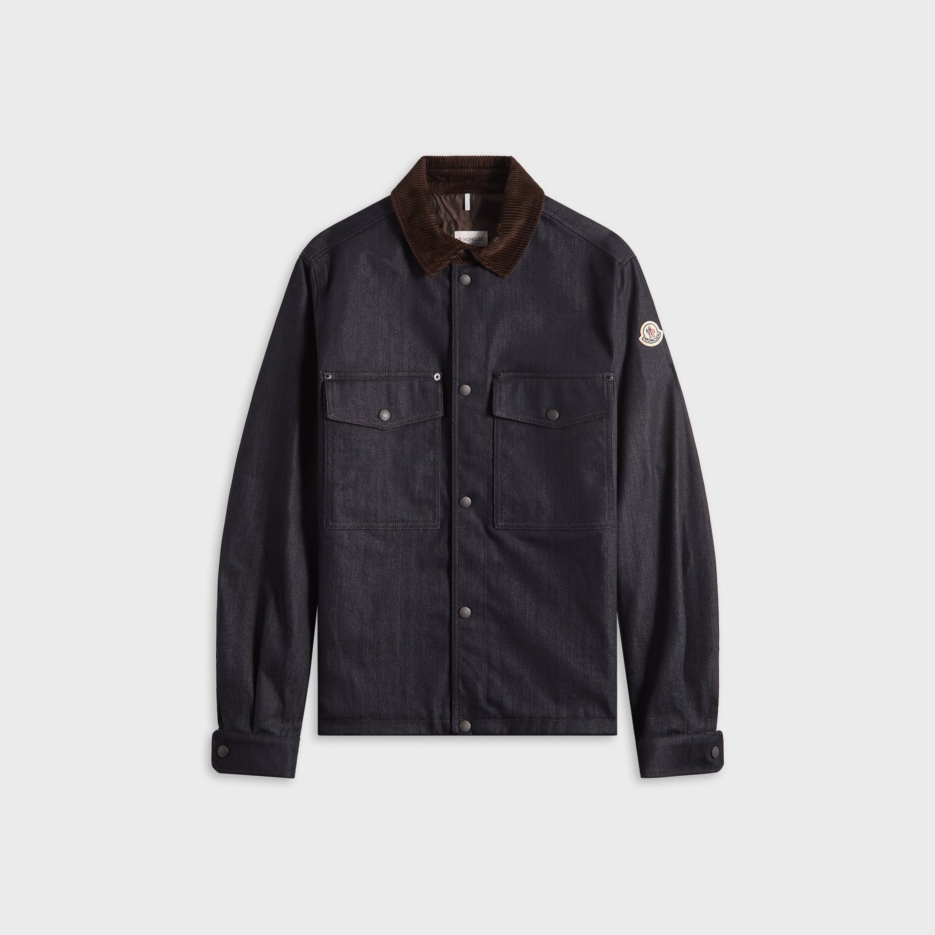 Moncler Denim Corduroy-Timmed Shirt Jacket - Dark blue