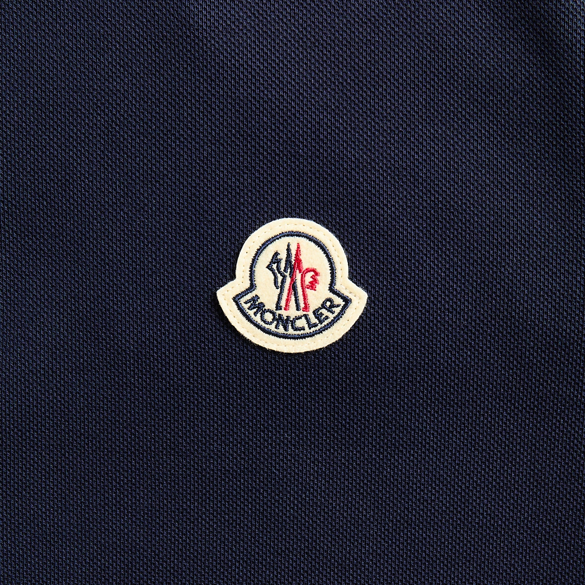 Moncler Short Sleeve Logo Cotton Pique Polo - Dark Blue