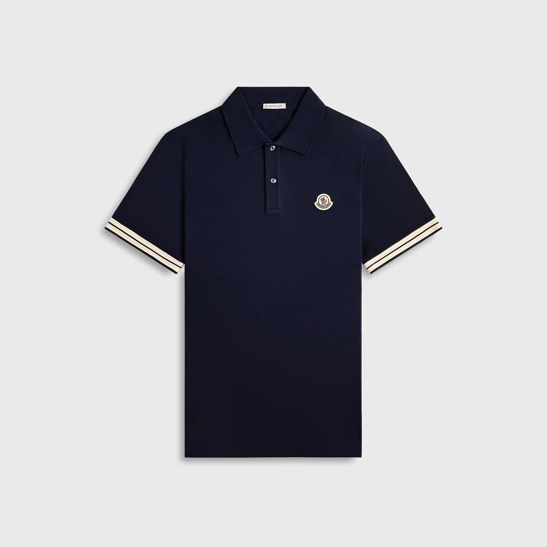 Moncler Short Sleeve Logo Cotton Pique Polo - Dark Blue