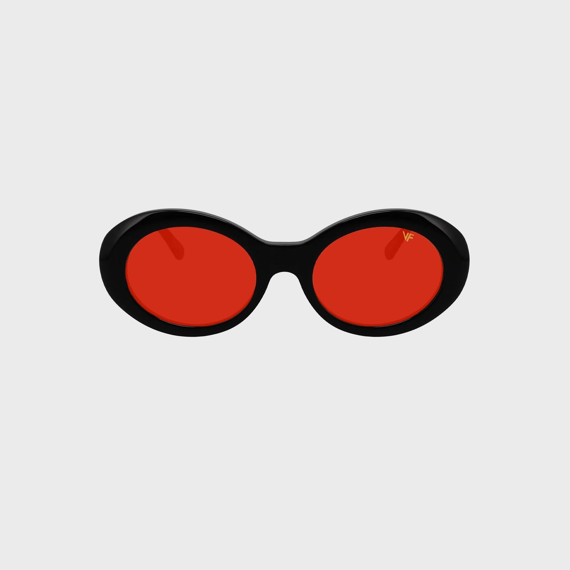 Vintage Frames Cobain Black Acetate Sunglasses - Red Solid