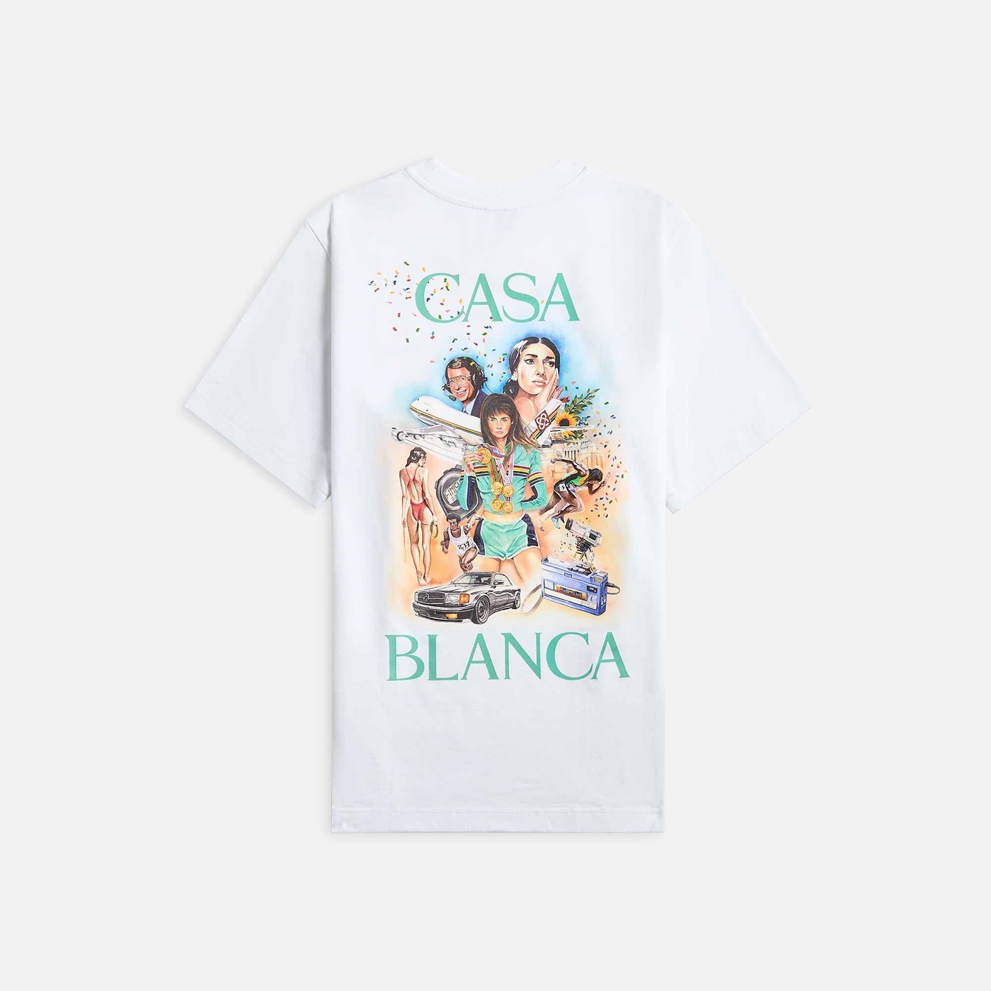 Tシャツ・カットソー Casablanca TSHIRT (MS25JTS02701) Casablanca Casa Beach Wave Printed Oversized Tee - White – Kith