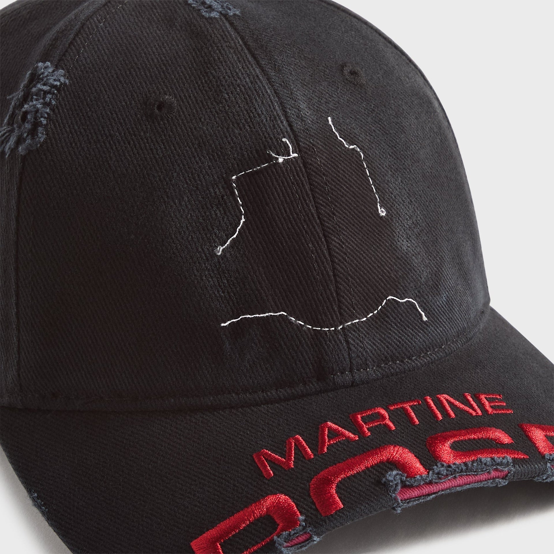 Martine Rose Cut Peak Cap - Washed Black