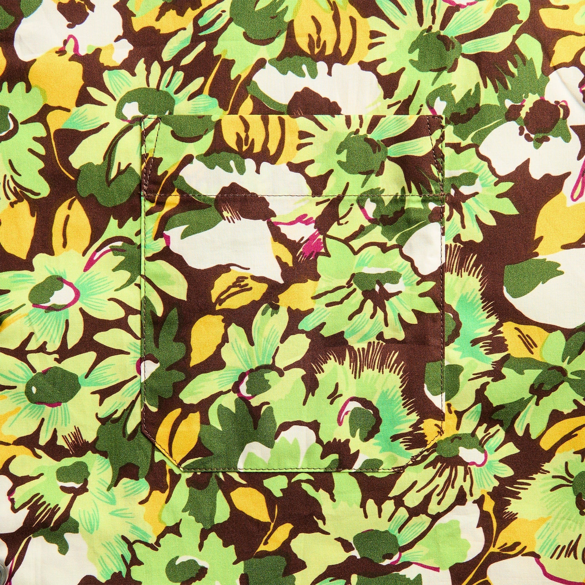 Marni Poplin Shirt With Pop Flowers Print - Sadelle Brown