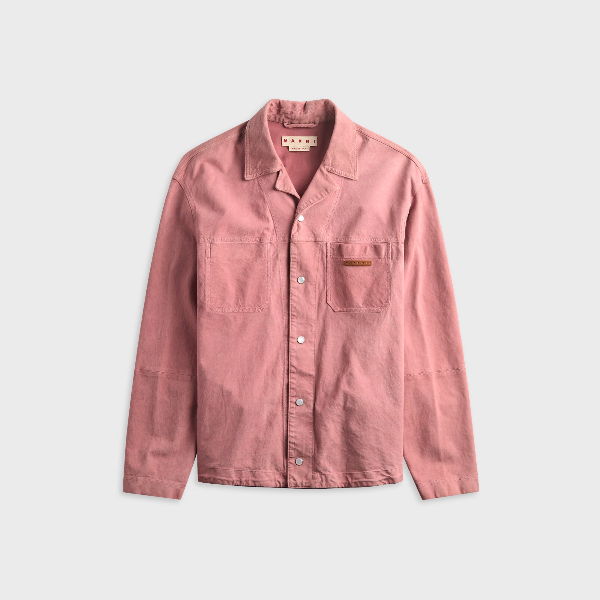 Marni Soft Suede Overshirt - Chalk Mauve – Kith