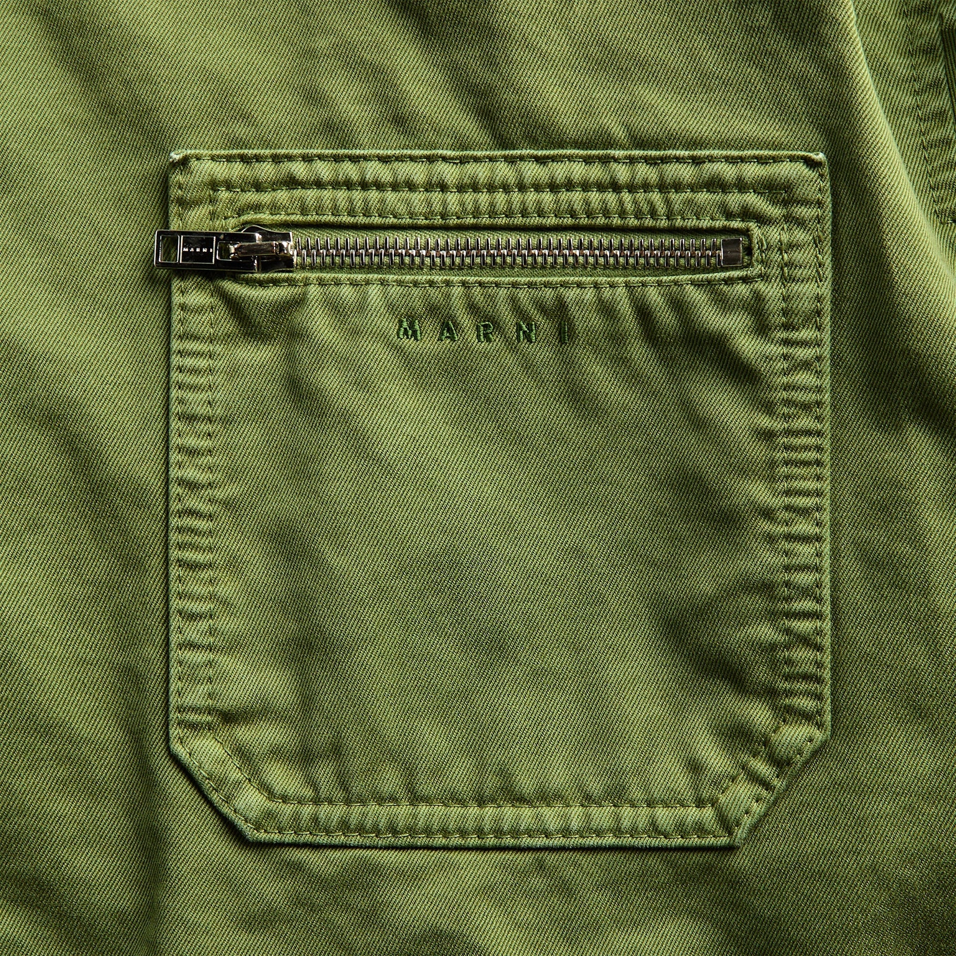 Marni Cotton Jacket With Zip Pocket - Garden Green