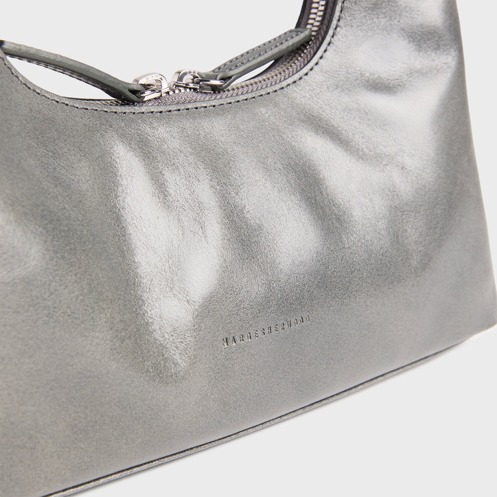 MARGESHERWOOD Hobo Shoulder Bag - Grey Semi Vegetable