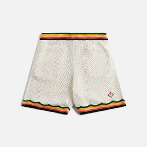 Casablanca Chevron Lace Shorts - White / Multicolor