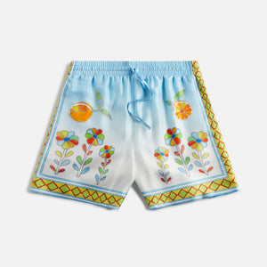 Casablanca Silk Shorts With stripe-prints - Yoruba Flowers