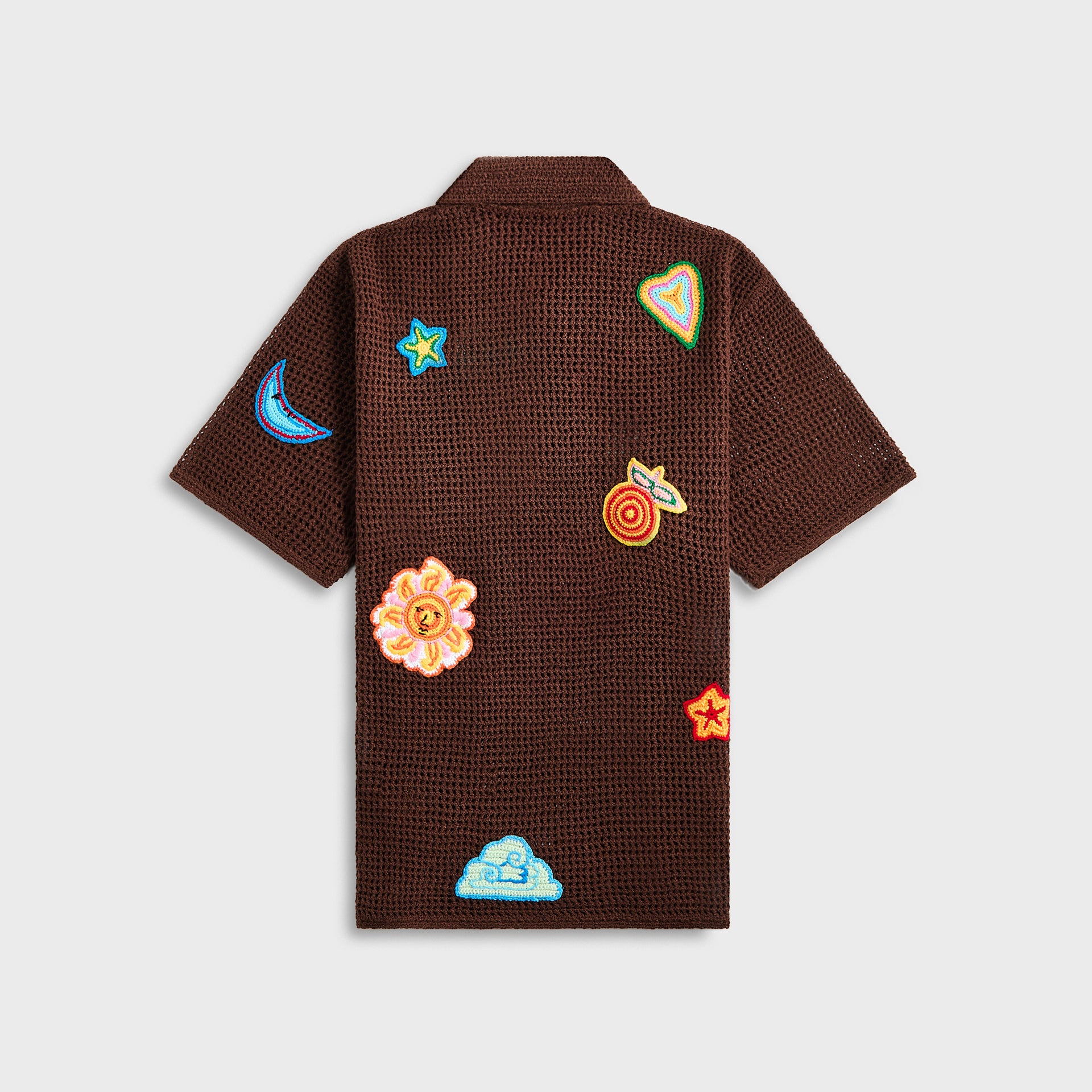 Casablanca Crochet Polo With Patches - Brown