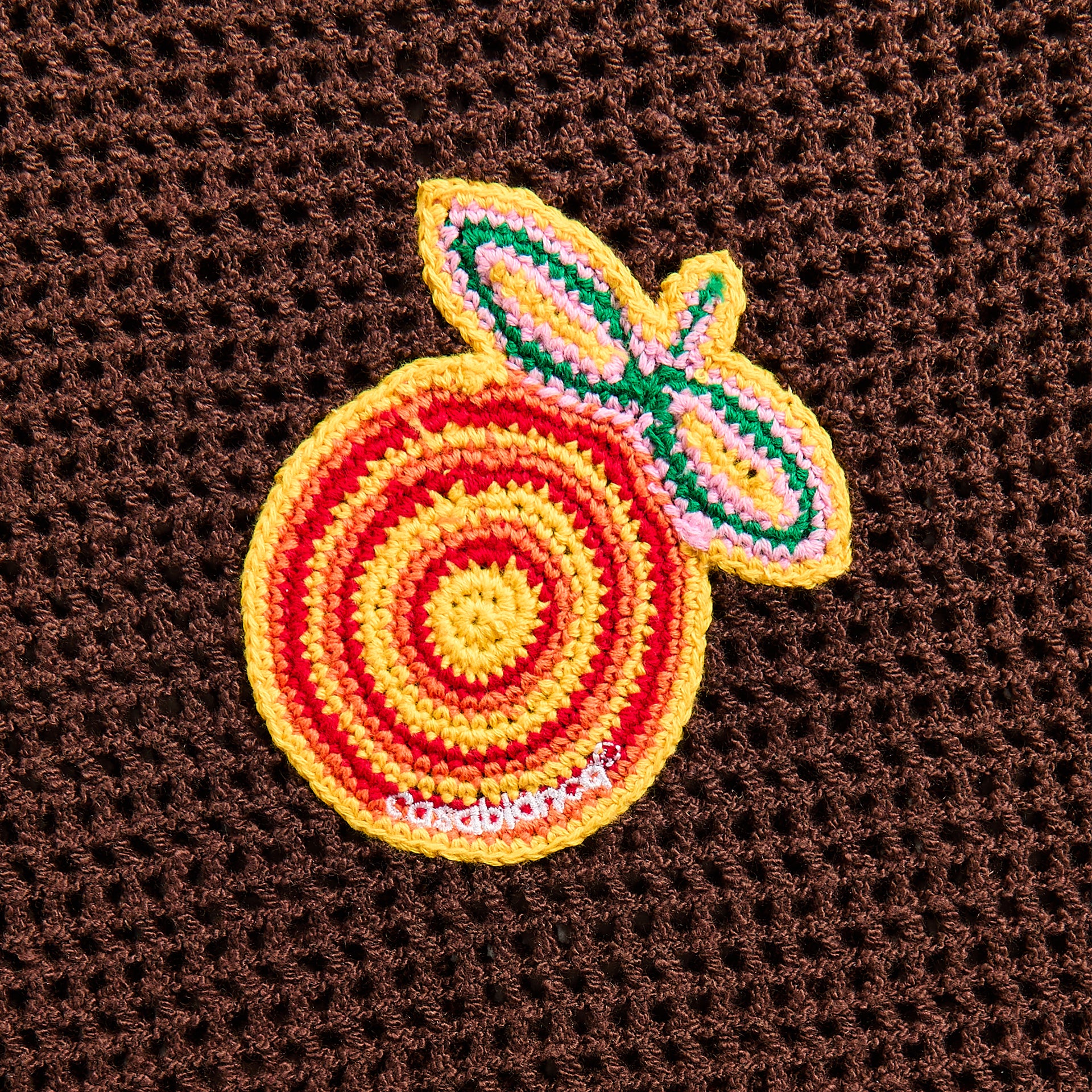 Casablanca Crochet Polo With Patches - Brown