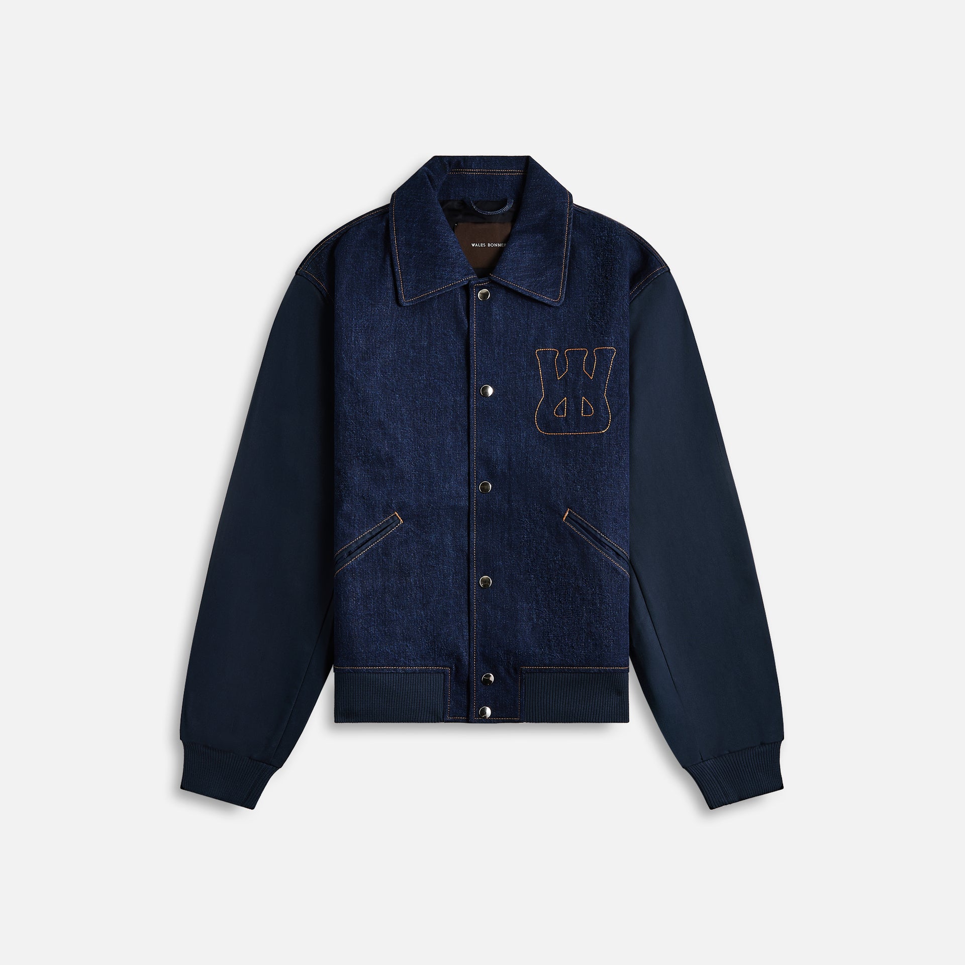 Wales Bonner Echo Denim Varsity Jacket - Indigo