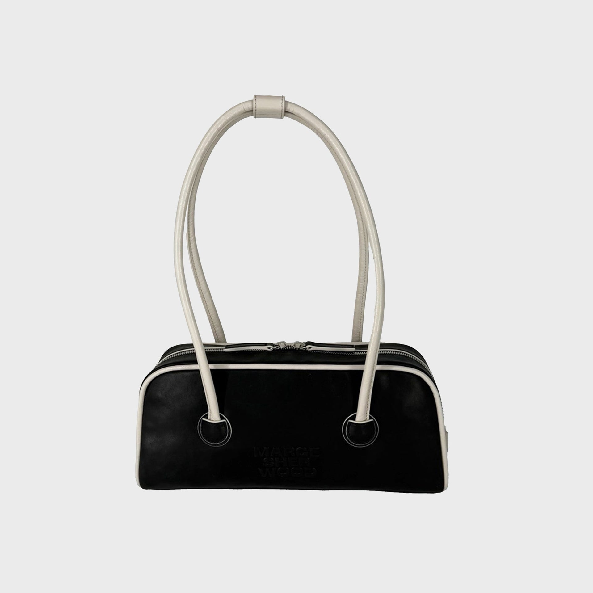 Margesherwood Soft Baguette Bag with Piping in Black