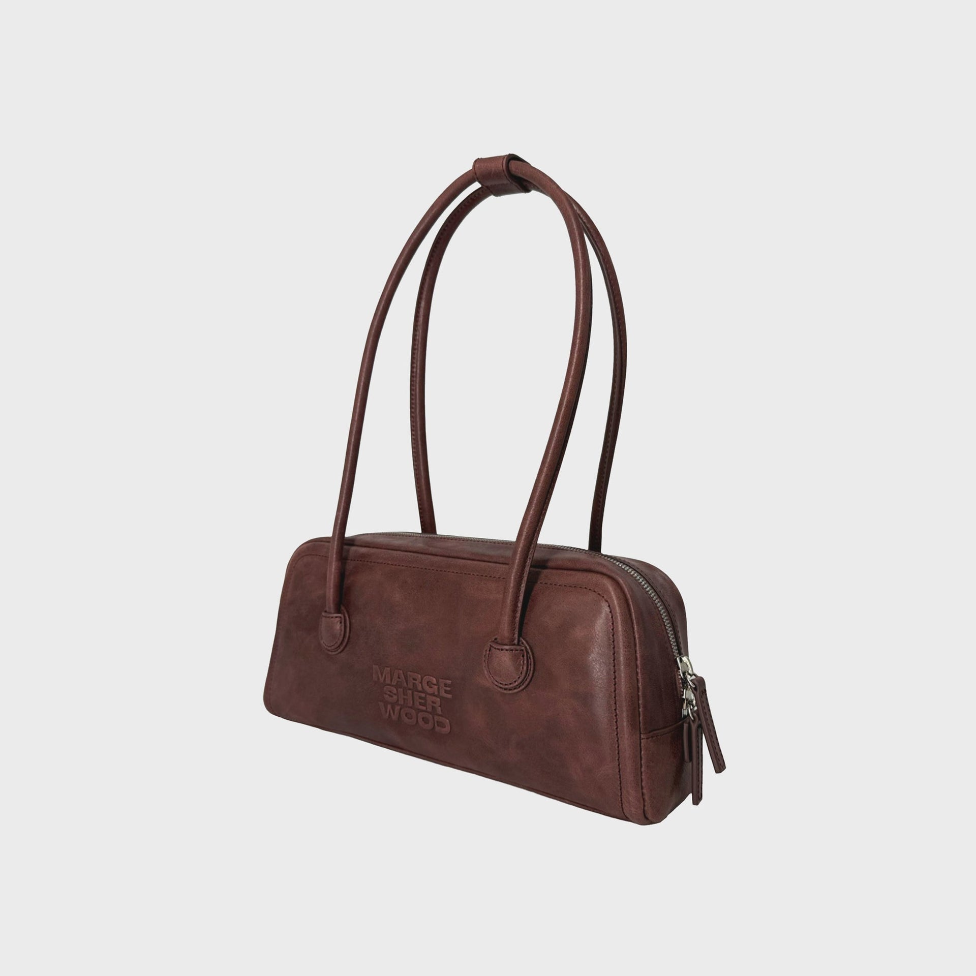 Margesherwood Soft Baguette Bag - Wine Pull Up