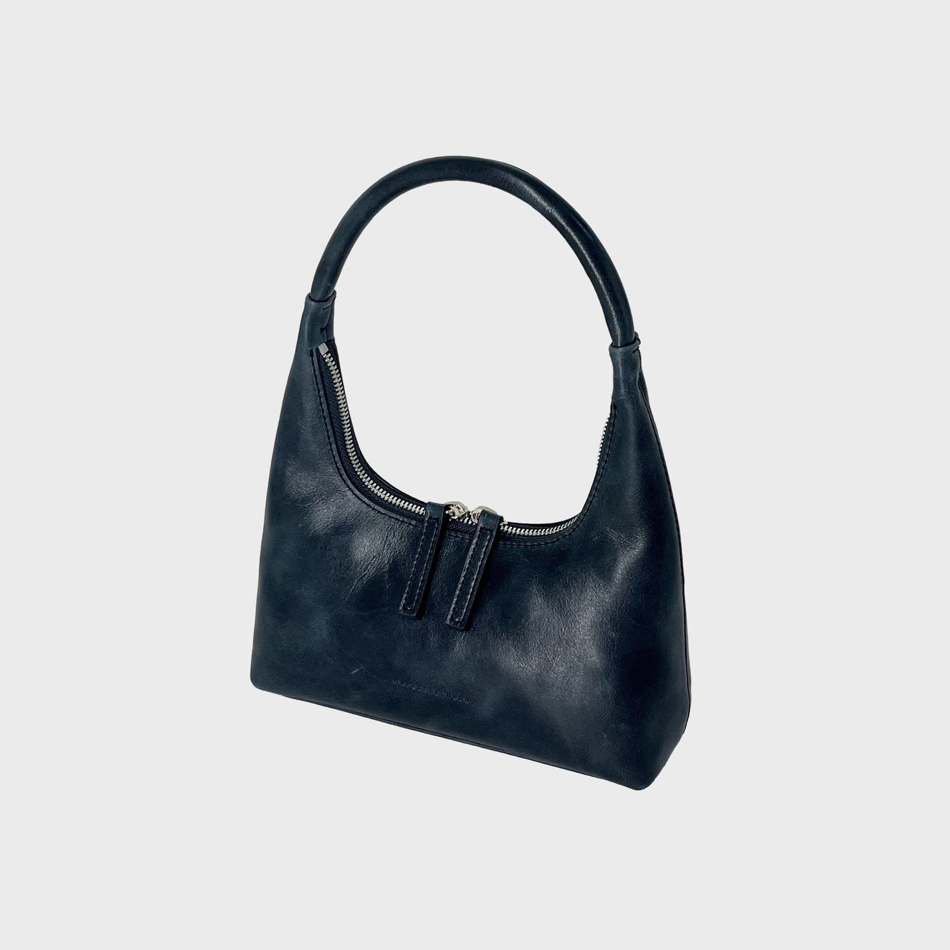 MARGESHERWOOD Hobo Mini Shoulder Bag - Navy Pull Up