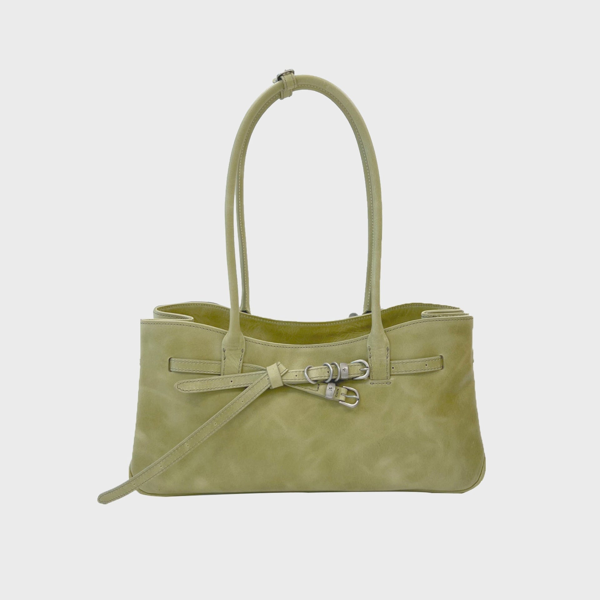MARGESHERWOOD Grandma Used Shoulder Bag - Avocado Pull-Up