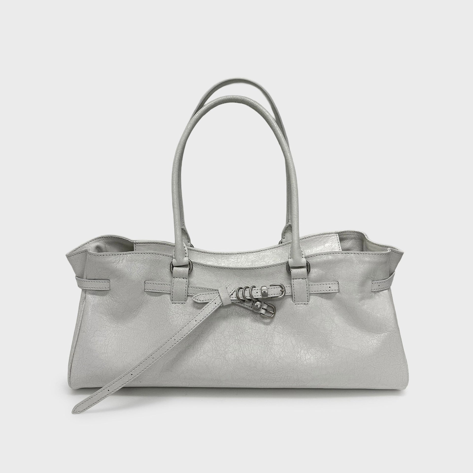 MARGESHERWOOD Grandma Used Shoulder Bag - Off White Cracked