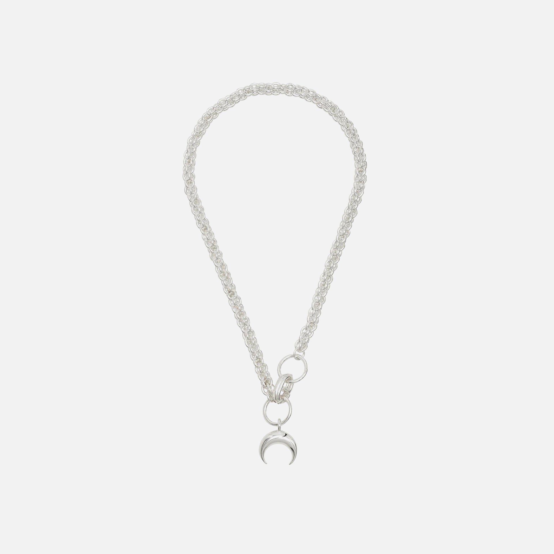 MARINE SERRE Moon Charm Necklace - Silver