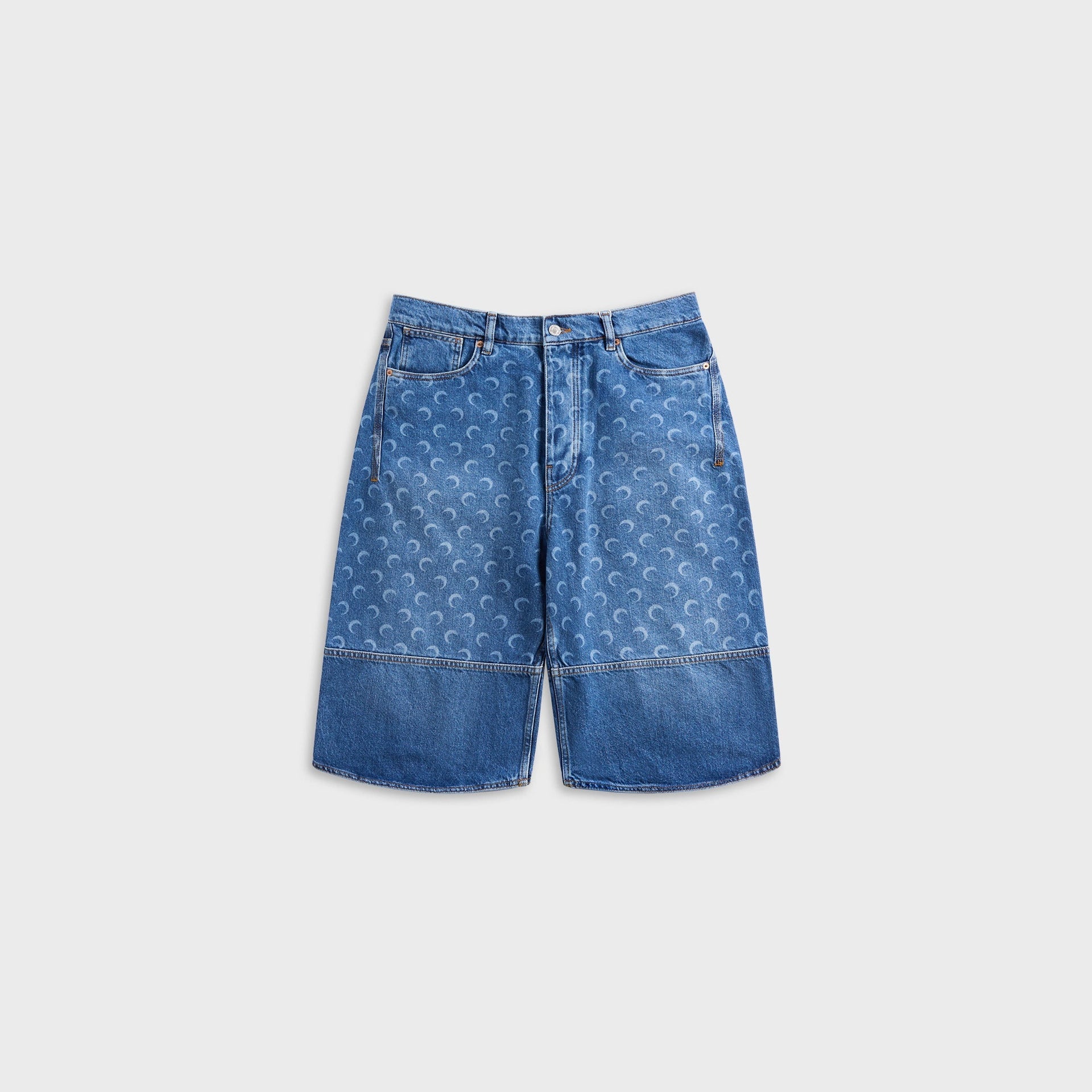 Marine Serre Denim Bermuda - Light Blue