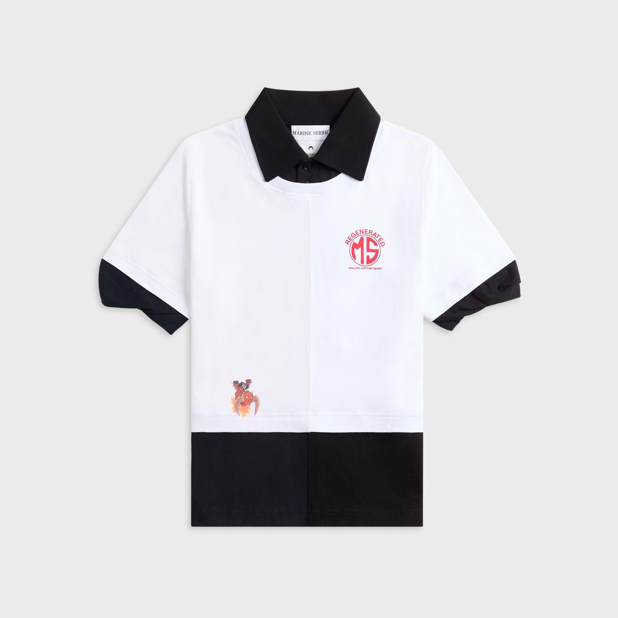 Marine Serre Upcycled Jersey Polo Shirt - White – Kith