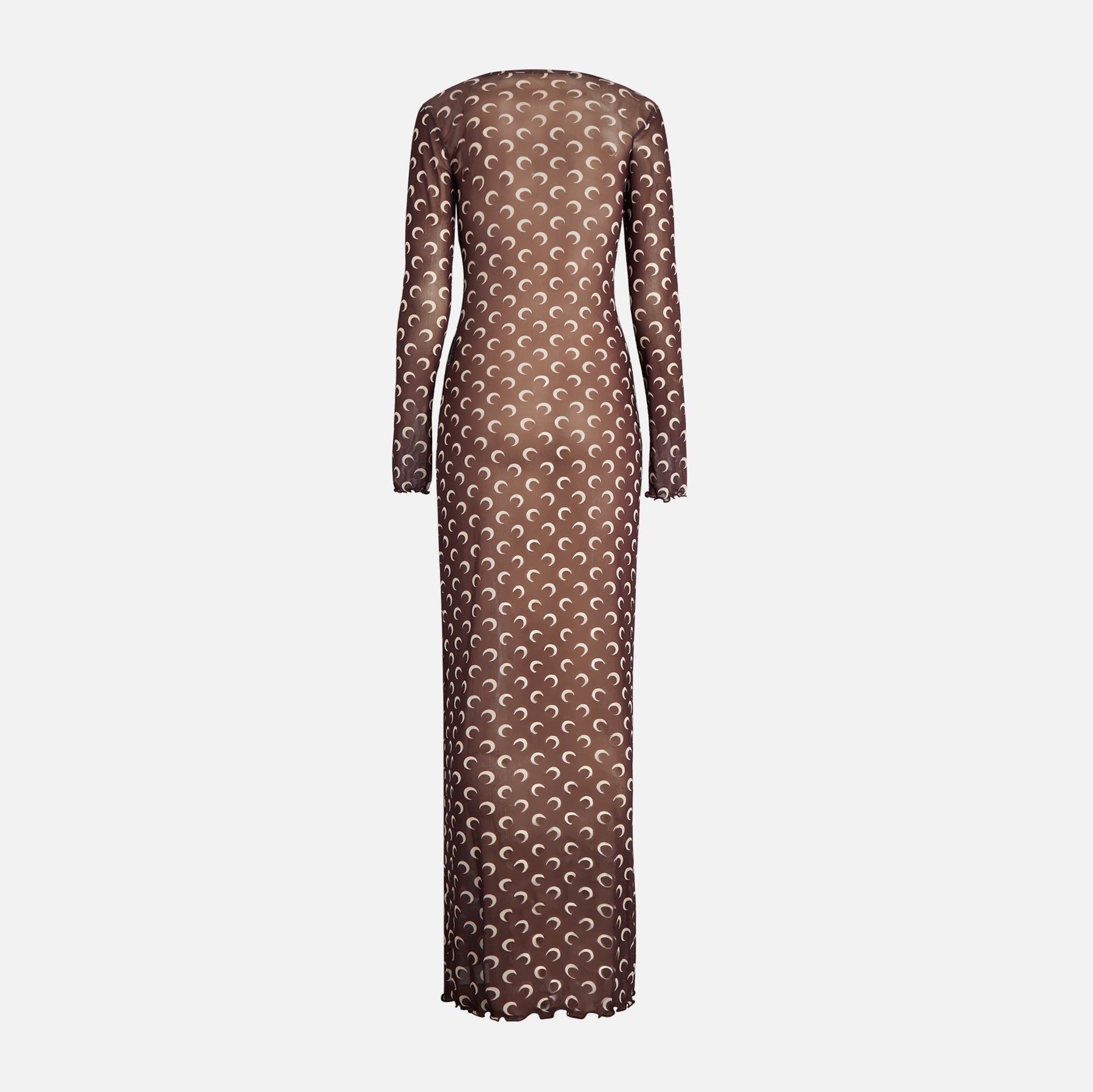 Marine Serre Recycled Moon Mesh Long Dress - Brown