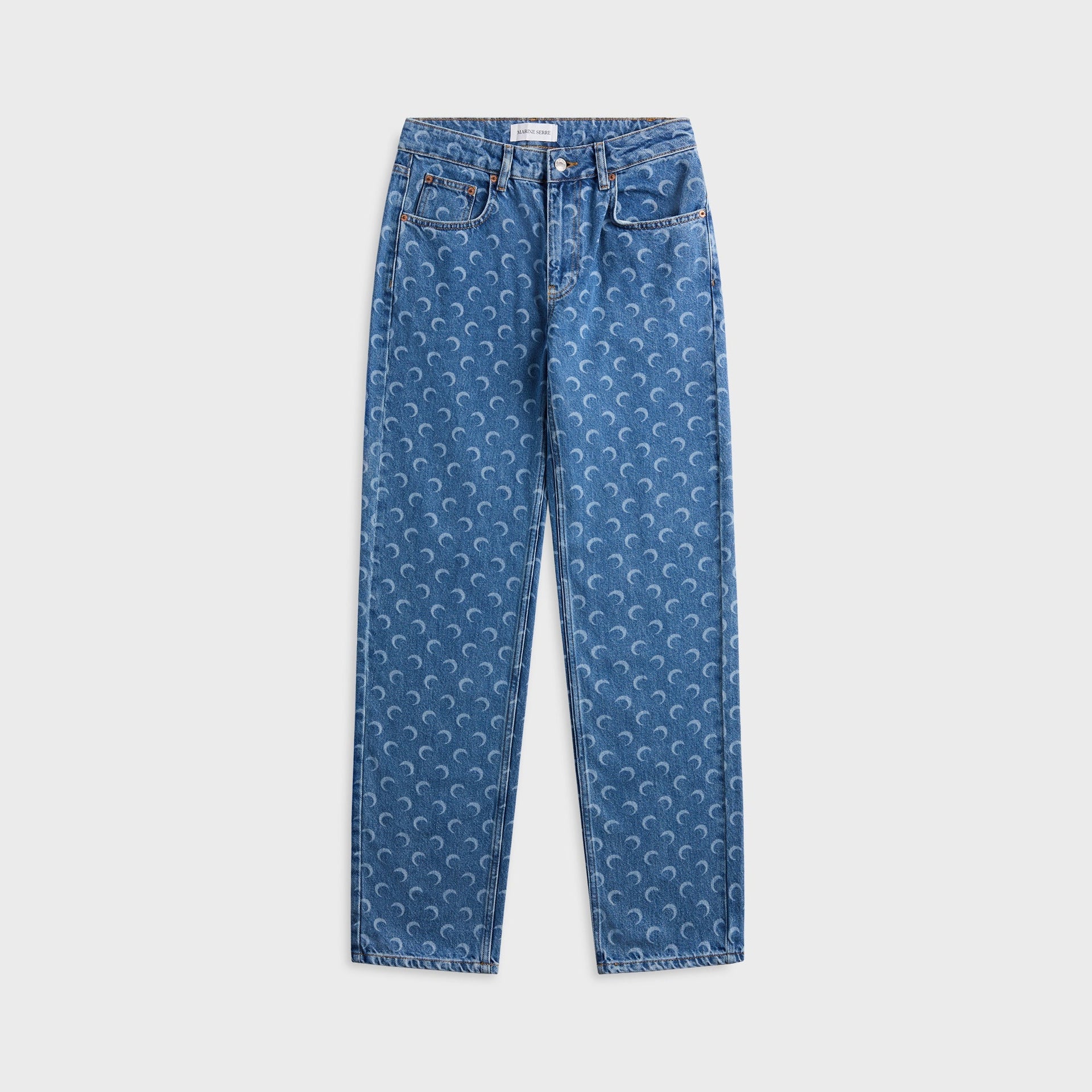 Marine Serre Moon Laser Blue Wash Denim Jean - Blue