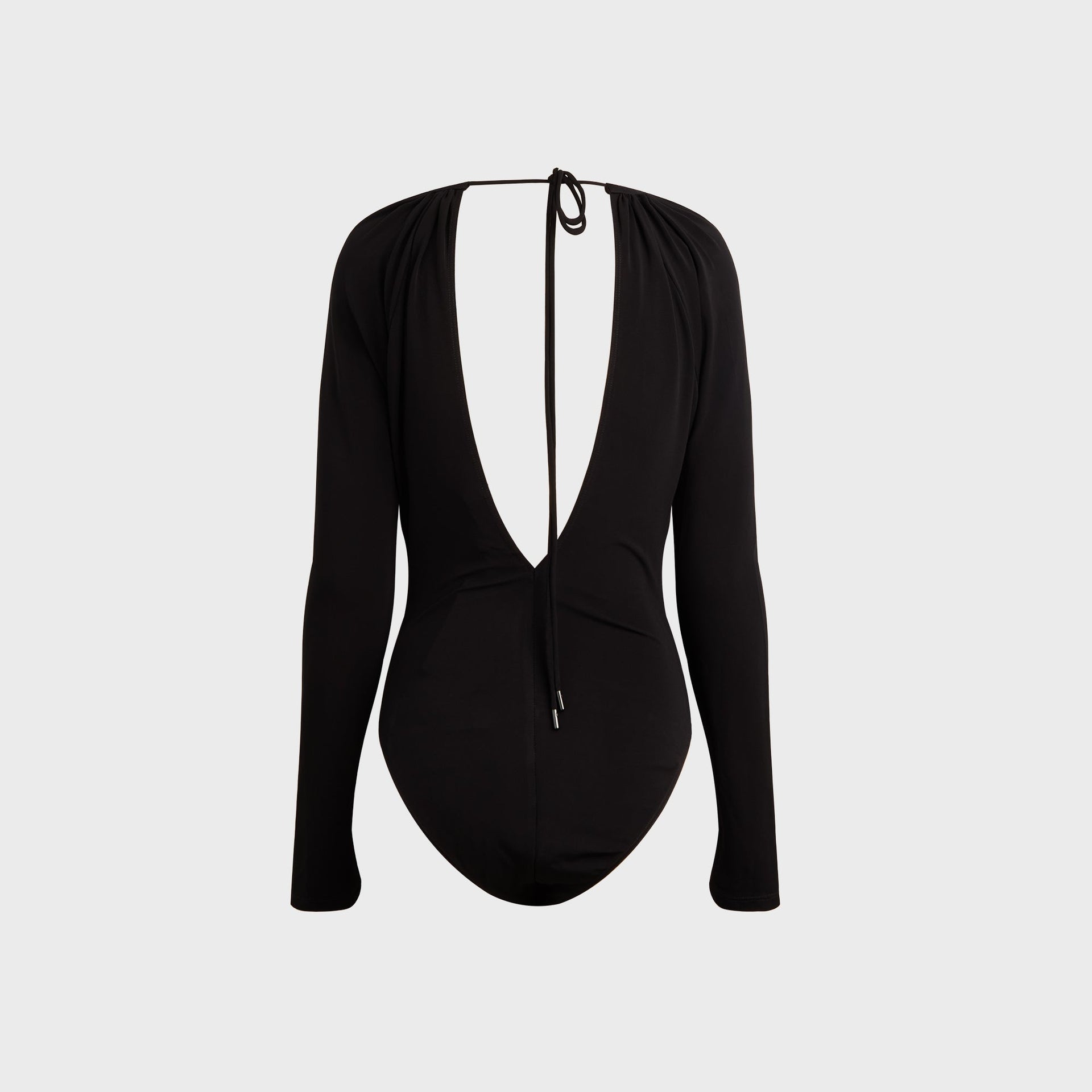 Marine Serre Draped Jersey Long Sleeve Top - Black
