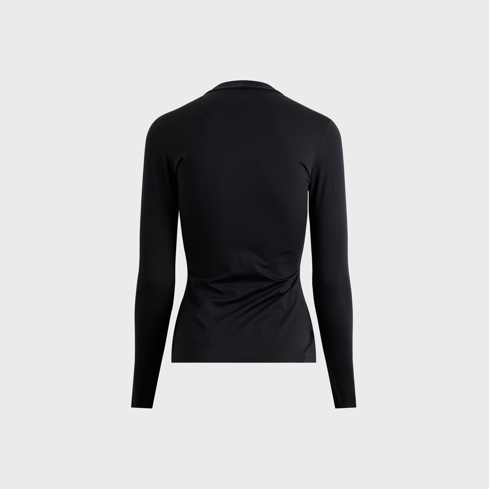 Marine Serre Moon Logo Strass Jersey Long Sleeve Highneck Top - Black