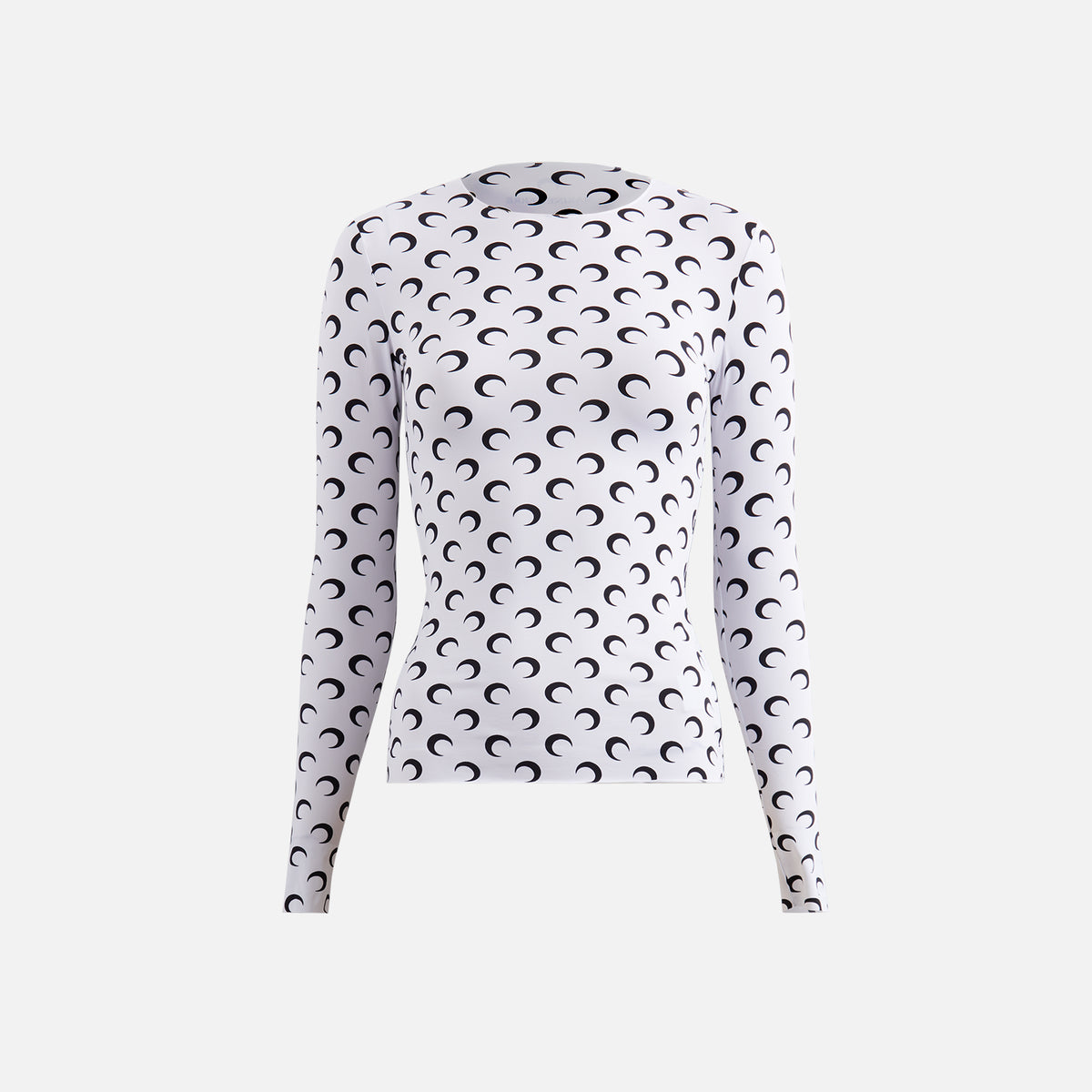 Marine Serre Moon Printed Jersey Second Skin Top - White 