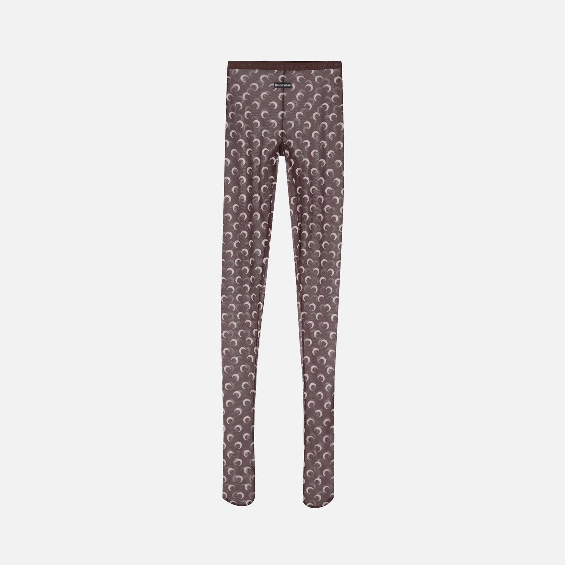 Marine Serre Moon Printed Mesh Tights - Brown