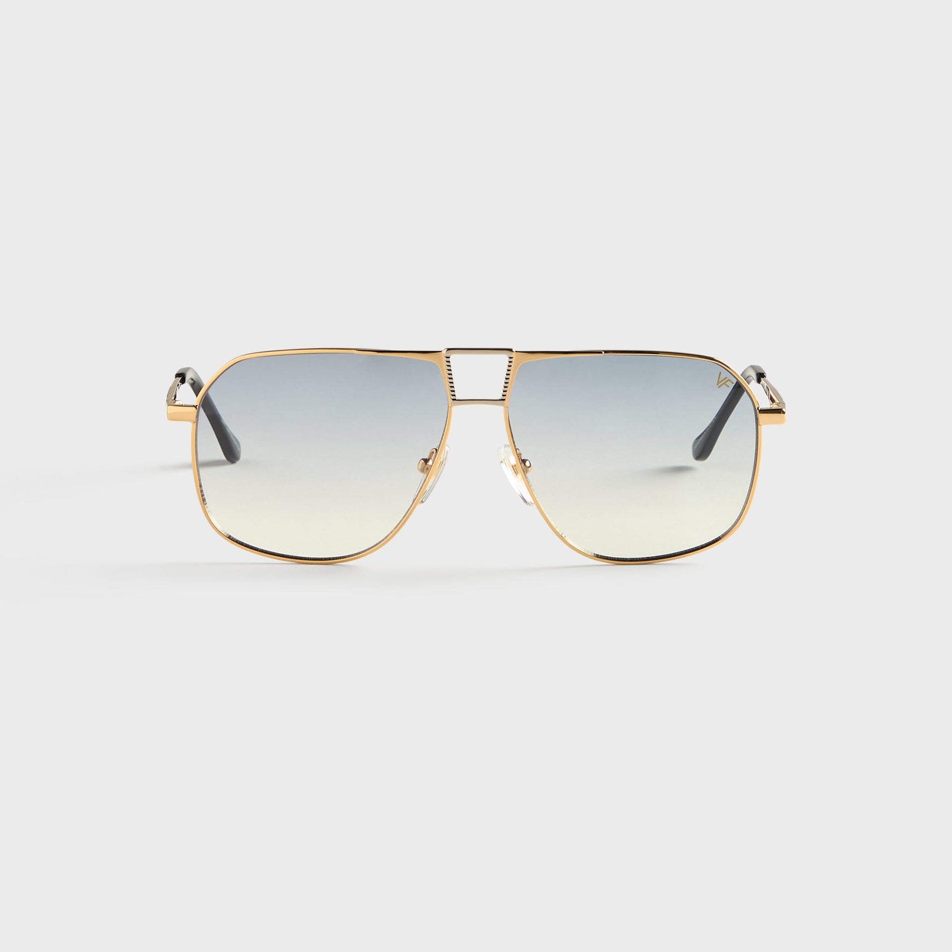 Vintage Frames Bellagio Two-Tone Yellow & White Gold Sunglasses - Asphalt Gradient