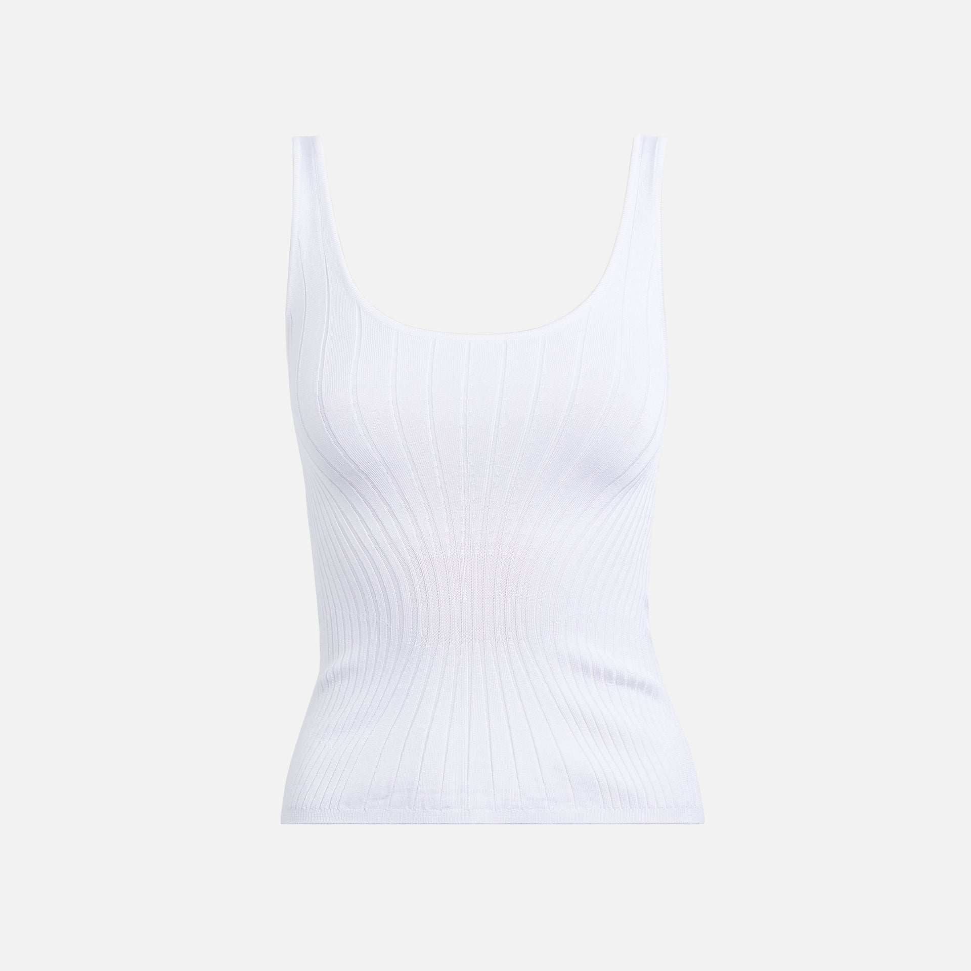 Mugler Rib Tank Top - White