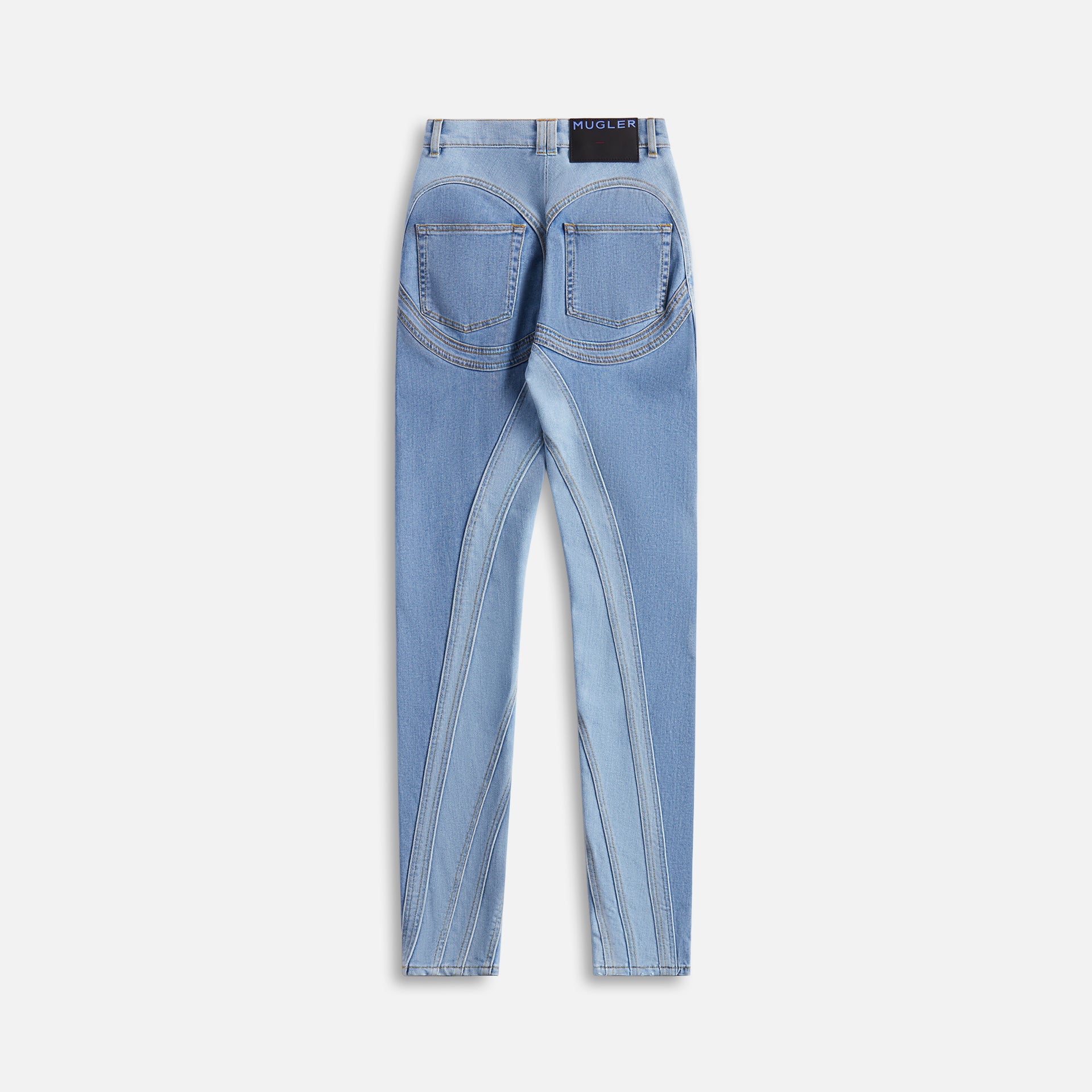 Mugler Contrast Denim Pant - Light Blue