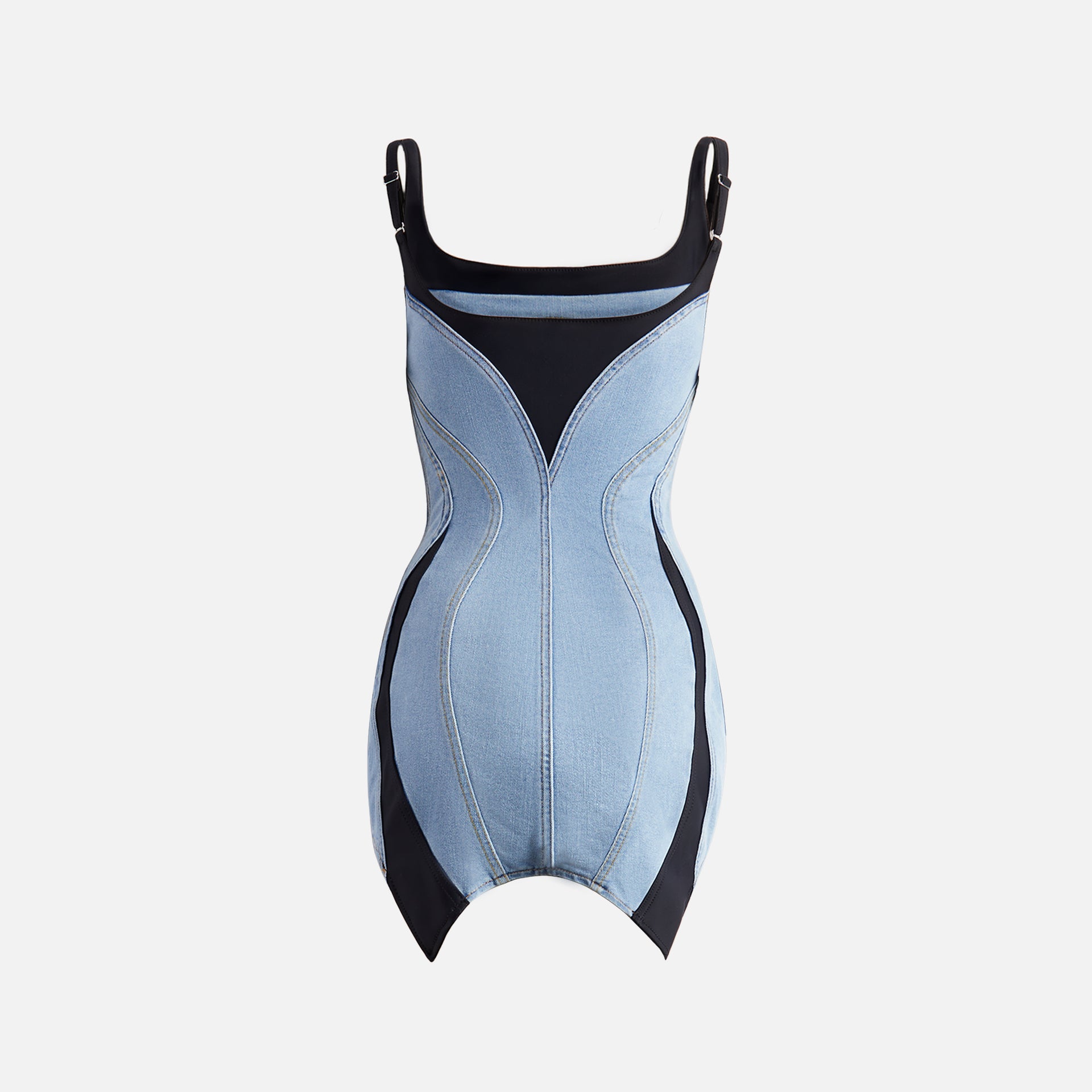 Mugler Denim Mini Dress - Light Blue