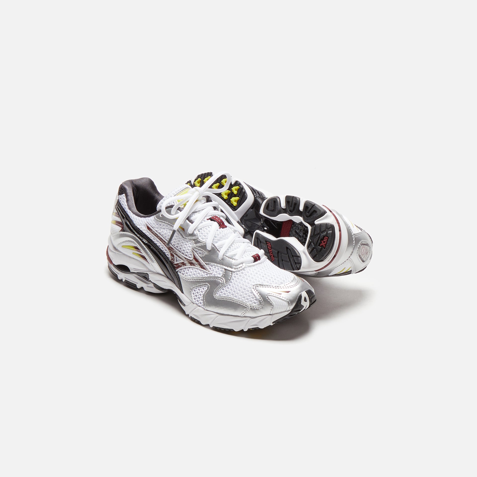 Mizuno Wave Rider 10 - White / Cabernet / Silver